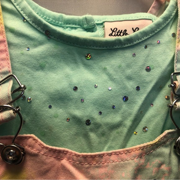 Little Lass 2 piece set unicorn overall outfit, size 6 - Picture 6 of 11